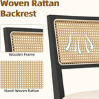 Westice Rattan Dining Chairs Set of 2, Farmhouse Natural Dining Room Chairs - Image 4