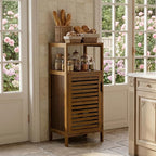 HITNET Bathroom Cabinet, Bamboo Floor Cabinet Free Standing, 4 Tier Sofa Side - Image 2