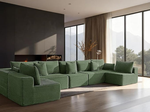 168" Cloud Sectional Couch, Comfort U Shaped Sofa by VYUXWO