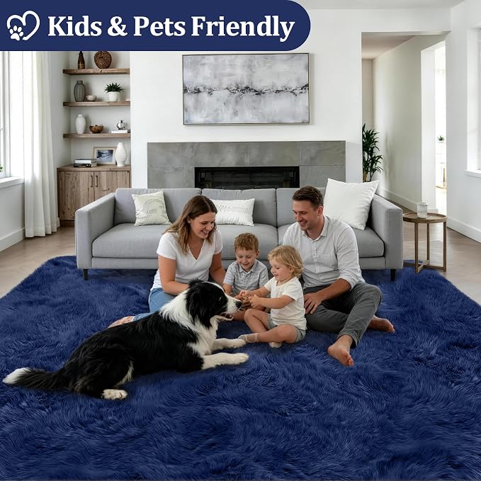 Fluffy 5x7 Area Rugs for Living Room Bedroom: Ultra Soft Shag Rug Non-Slip - Image 4