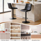 FIRAVOE Bar Stools Set of 4, Adjustable Counter Height Bar Stools 24"-33" - Image 6