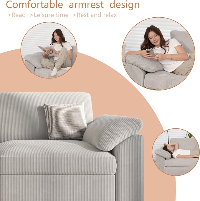 EASE MOOSE Sectional Modular Sofa, Comfty 3 Seat Cloud Couch, FSC Certified - Image 8