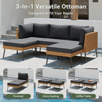 Aoxun 8 Piece Patio Furniture Set, 8 Seats Outdoor Sectional Sofas - Image 6