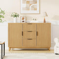 47.2" W Storage Cabinet with 3 Drawers, Fluted Buffet Cabinets with Storage by FiveWillowise