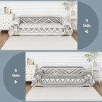MYSKY HOME Boho Couch Cover for Dogs Washable Grey Rhombic Couch Sofa Protector - Image 3