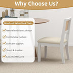 Westice Rattan Dining Chairs Set of 4, Farmhouse Natural Dining Room Chairs - Image 8