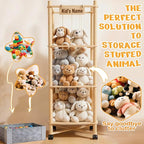 Stuffed Animal Storage with Toys Tray, 57In Large Wooden Stuffy Plushies - Image 4