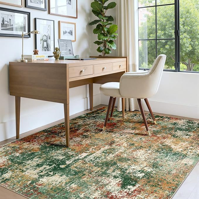 RELEANY Washable Area Rugs 6'x8' Non-Slip Modern Abstract Soft - Image 8