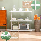 HCHQHS Bookshelf, 3-Tier Industrial Bookcase, Freestanding Horizontal - Image 5