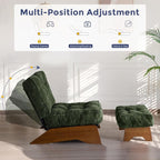 MAXYOYO Accent Chair with Ottoman Adjustable Backrest, Tufted Living Room Chair - Image 4