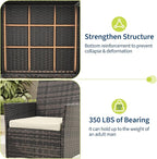 3-Piece Outdoor Furniture Set, PE Rattan Wicker Chairs - Image 5