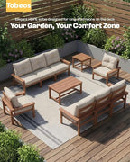 HDPE 10 Piece Outdoor Patio Furniture Set, All-Weather Outdoor Couch Set - Image 8