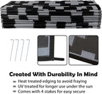 SAND MINE Waterproof Outdoor Rug 9x18 ft, Plastic Reversible Rug, Modern Area - Image 4