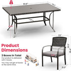 Pamapic 7-Piece Outdoor Dining Set, All-Weather Garden/Deck/Backyard Furniture - Image 5