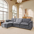 JUMMICO 118.9" Modular Sectional Cloud Couch 3-Seat Sofa Set by JUMMICO