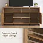 SICOTAS 63" Rattan TV Stand for 55" 65" TV - Image 4