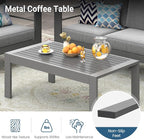 Wisteria Lane Metal Patio Furniture Sofa, All-Weather Outdoor Couch - Image 7