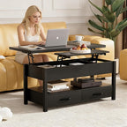 SYESWAY 42'' Lift Top Coffee Table, 4-in-1 Multifunctional Lift Coffee Table - Image 2