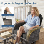 Weaxty Outdoor Swivel Rocker Patio Chairs, 3 Pieces Patio Furniture Set - Image 4