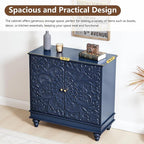 weselon Accent Cabinet with 2 Doors, Luxury Carving Board Storage Sideboard - Image 4