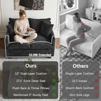 52'' Loveseat Sofa with Ottoman, Modern Cloud Sofa Couch with 27" Deep Seat - Image 6