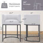 ClinQ 26" H Counter Height Bar Stools Set of 6, Modern Barrel Counter Stools - Image 2