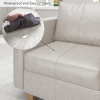EASE MOOSE Middle Module Seat for Modular Sofa, Faux Leather Armless Chair - Image 4