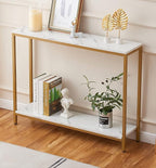 loglus Console Table for Entryway, Faux Marble MDF Indoors Sofa Table by loglus