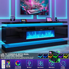 chartustriable 71IN LED TV Stands w/40 inch Fireplace Power Outlet - Image 5