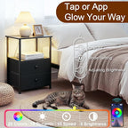 LOAKEKEL Night Stand Set 2, LED Nightstand - Image 5