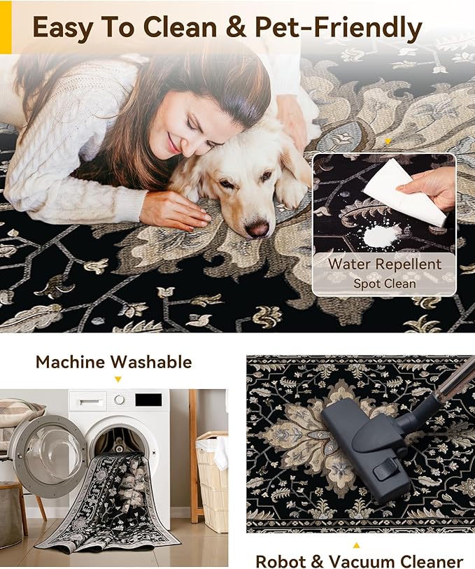 RELEANY Area Rugs 3'x8' Runner Rug Non Slip Washable - Image 5