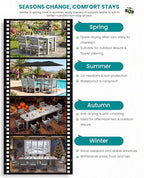 SERWALL Outdoor Dining Sets for 8, Outdoor Dining Sets for 8 Person - Image 7