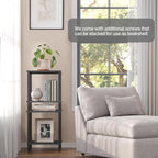 TUTOTAK End Table with Charging Station, Small Side Table, Nightstand Bedside - Image 8