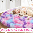 Amdrebio Hot Pink Rainbow Small Circle Area Rug 3Ft - Image 2
