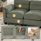 HAOMARKETS Corduroy Sofa Set, Upholstered Loveset and 3-Seater Couch - Image 4