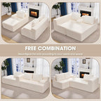 Hobestluk Modular Sectional Sofa Couches L-Shape Couch 3 Seat Modular Sofa - Image 8
