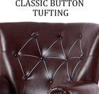 Modern Accent Chair Set of 2, Mid-Century PU Leather Armchair - Image 8