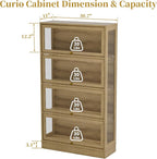 Display Cabinet with Acrylic Glass Doors, 4-Tiers Curio Cabinet with LED - Image 2