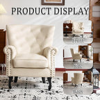 Modern Accent Chair Set of 2, PU Leather Armchair - Image 6