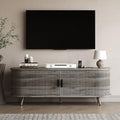 55 inch TV Stand with Power Outlet, Fluted Entertainment Center by Unknown