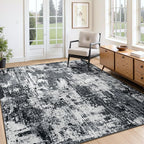 RELEANY Washable Area Rugs 4'x5' Non-Slip Modern Abstract Soft by RELEANY