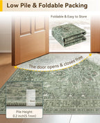 RELEANY Area Rugs 5'x7' Washable Non-Slip, Floral Vintage Distress Print - Image 5