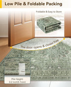 RELEANY Area Rugs 4'x6' Washable Non-Slip, Floral Vintage Distress Print - Image 4