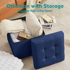 BRIAN & DANY Ottoman with Storage, Square Storage Ottoman - Image 6