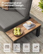 Aluminum Outdoor Patio Sofa Set, 2 Seats Modular Sectional Single Seat Sofa - Image 5