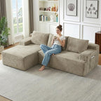 96" Cloud Sectional Couch with L-Shape Chaise, Modular Comfy Sofa Chaise Longue by ODUWA