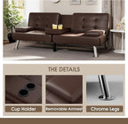Flamaker Futon Sofa Bed Modern Folding Futon Set Convertible Recliner Lounge - Image 7