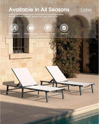 Ciokea Foldable Outdoor Lounge Chair, No Assembly Patio Chaise Lounge Outdoor - Image 8