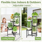 iDavosic.ly Plant Stand with Garden Tools, 5 Tier Corner Metal Flower Display - Image 9
