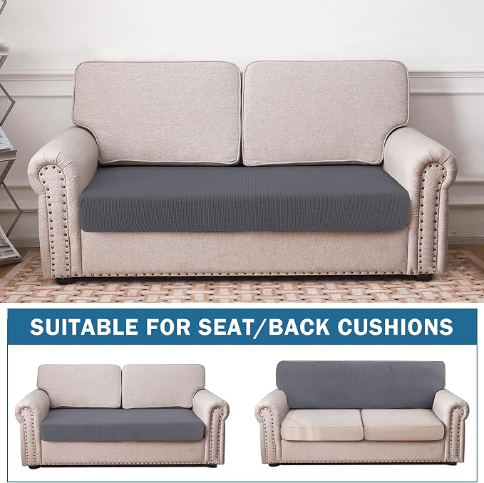 Water Repellent Couch Cushion Cover Loveseat Cover, Stretch Sectional Sofa Seat - Image 2